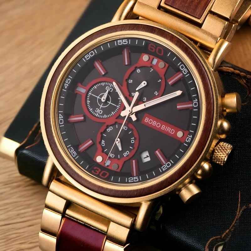 S18 Simple Wooden Watch: Stylish Chronograph for Men - Touchy Style