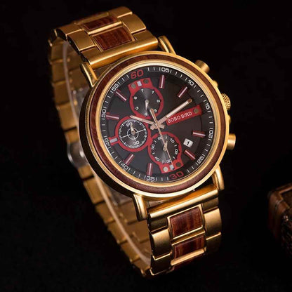 S18 Simple Wooden Watch: Stylish Chronograph for Men - Touchy Style