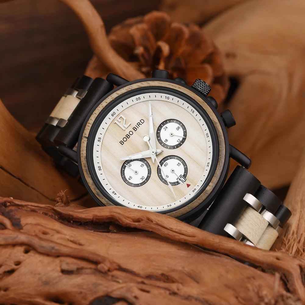 S18 Simple Wooden Watch: Stylish Chronograph for Men - Touchy Style