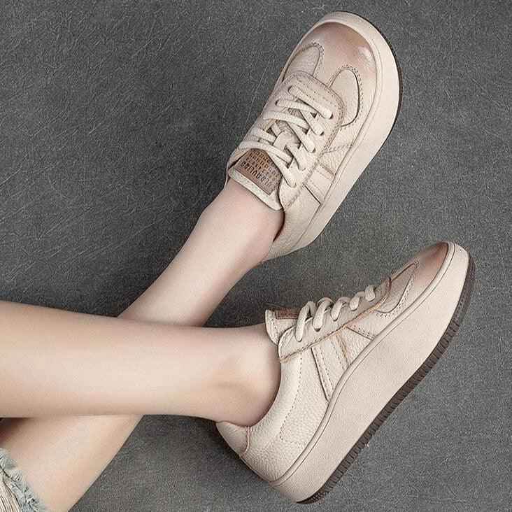 SA319 Comfortable Leather Sneakers: Fashionable Women&