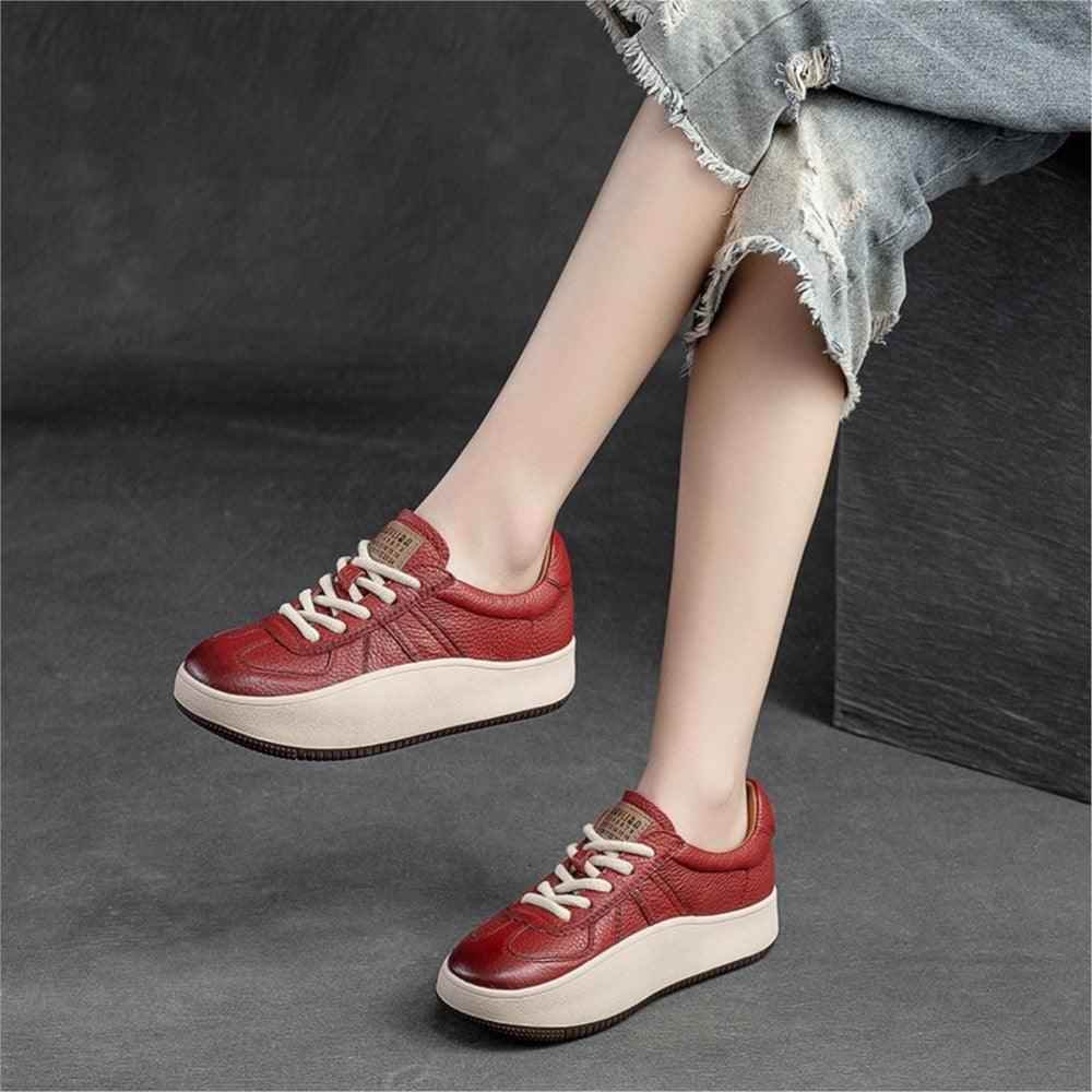 SA319 Comfortable Leather Sneakers: Fashionable Women&