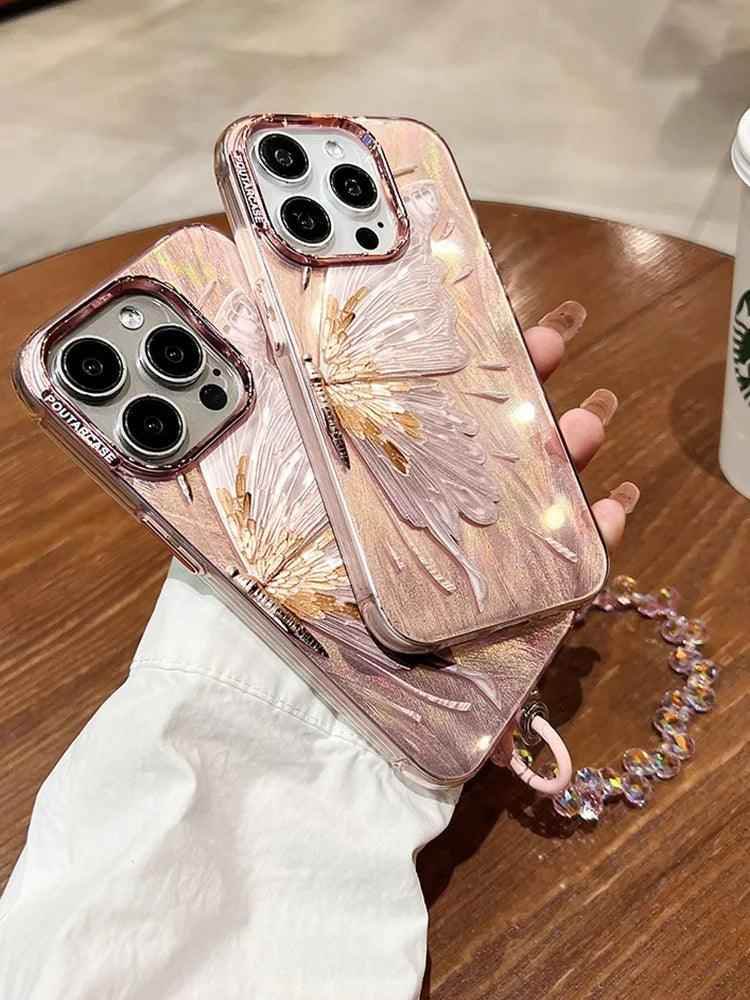 SCCPC219 Cute Phone Case For iPhone 11, 12, 13, 14, and 15 series - Glitter Shinny Butterfly - Touchy Style