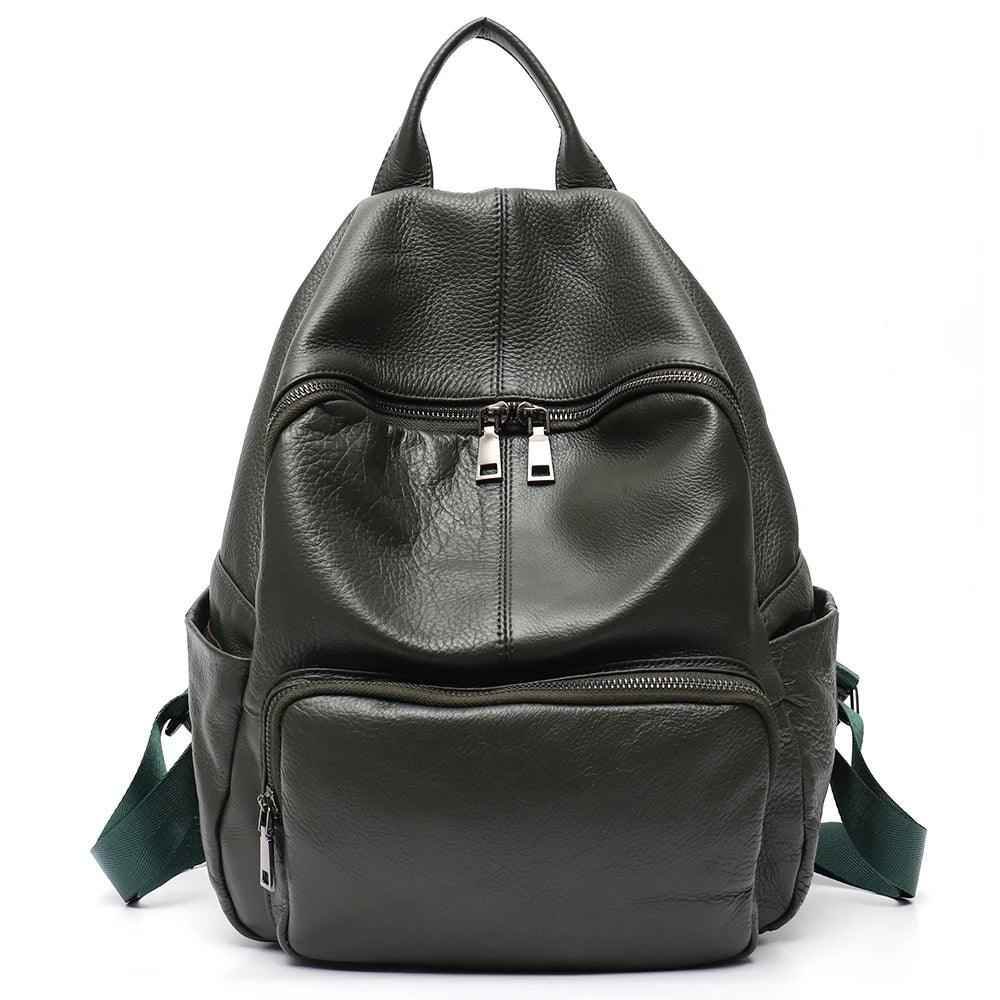 SCL22 Soft Leather Cool Backpack with Multi Pockets For Women&