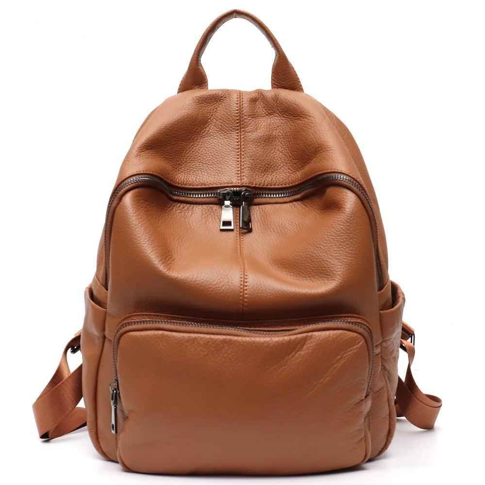 SCL22 Soft Leather Cool Backpack with Multi Pockets For Women&