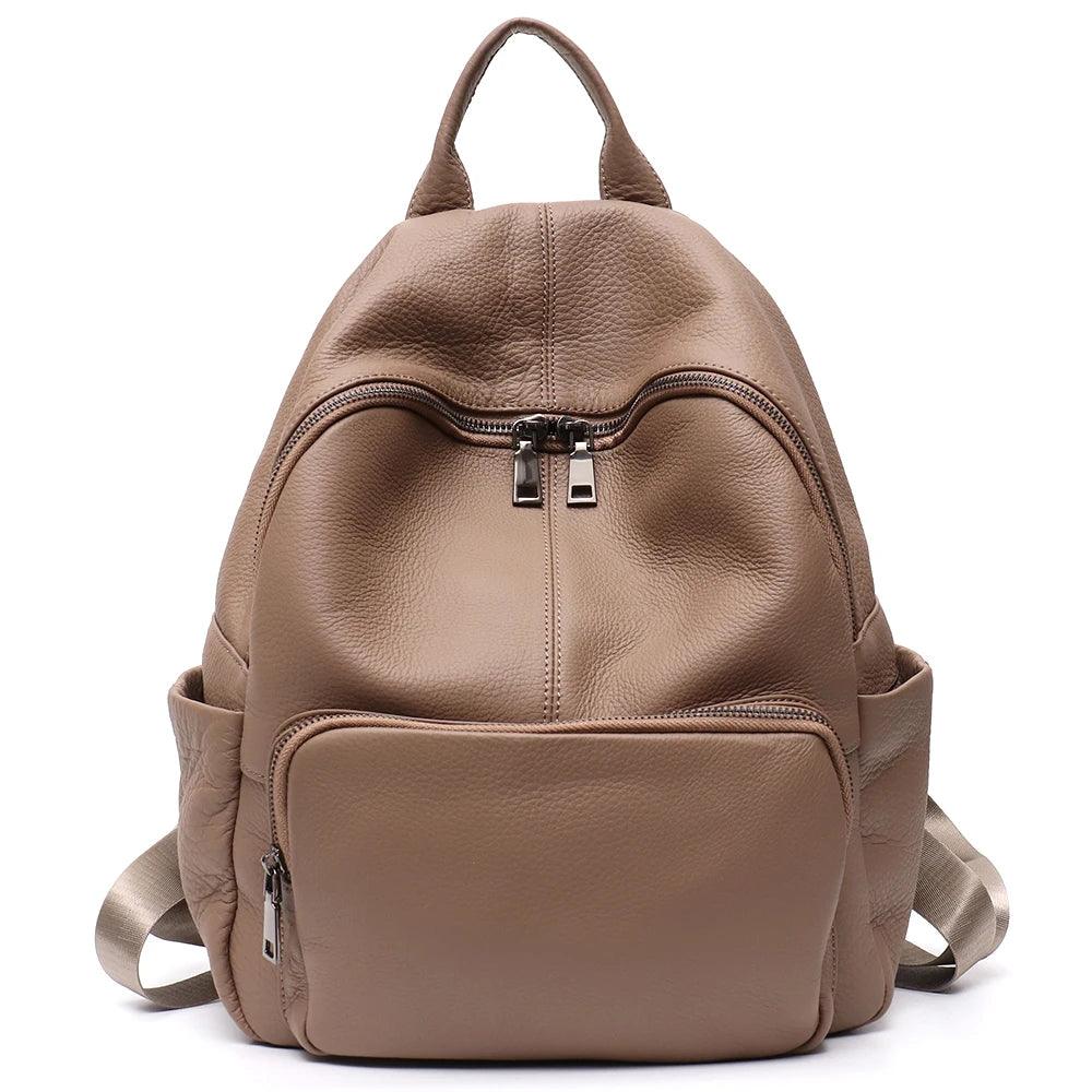 SCL22 Soft Leather Cool Backpack with Multi Pockets For Women&