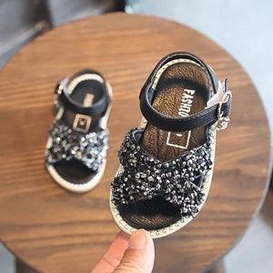 Sequin Rhinestone Flat Soft Toddler Casual Shoes For Girl DM-033 - Touchy Style .