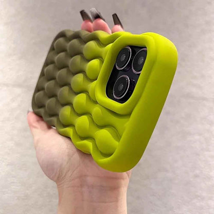 Silicone Cute Phone Case with Color Gradient Wave Pattern for iPhone 11 Pro Max, 12, 13, 14, 15 - Touchy Style