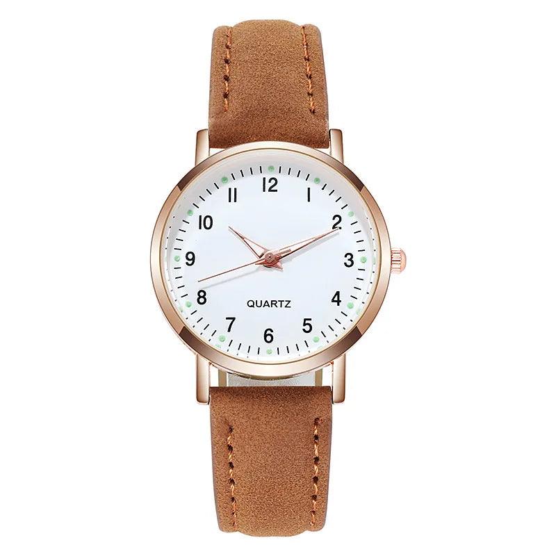 Simple Cheap Watches For Women Vintage Leather Strap Casual Sports Dress Watch - Touchy Style