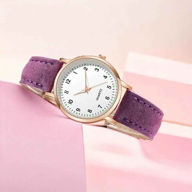 Simple Cheap Watches For Women Vintage Leather Strap Casual Sports Dress Watch - Touchy Style