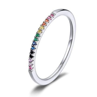 Trendy Simple Colorful Life 925 Sterling Silver Ring Charm Jewelry 