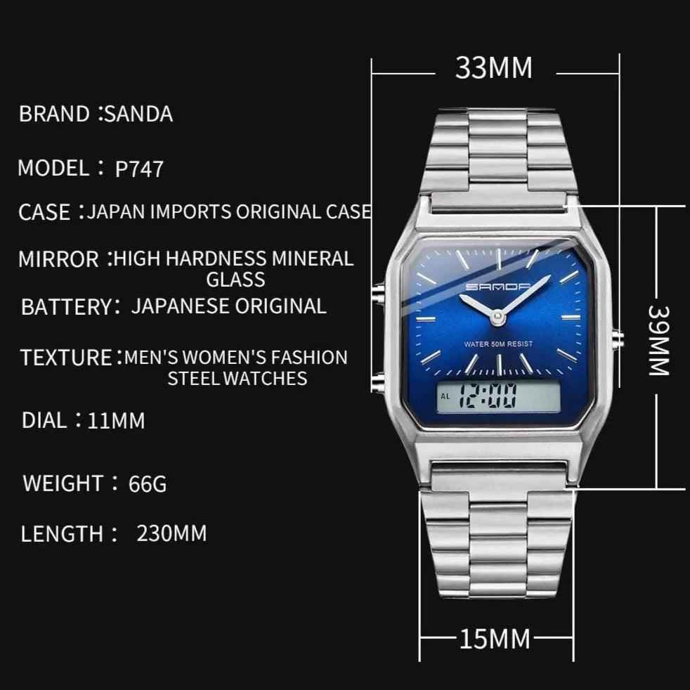 Simple Luxury Digital Waterproof Sports Quartz Watch for Men, Women, and Unisex - SCW747 - Touchy Style