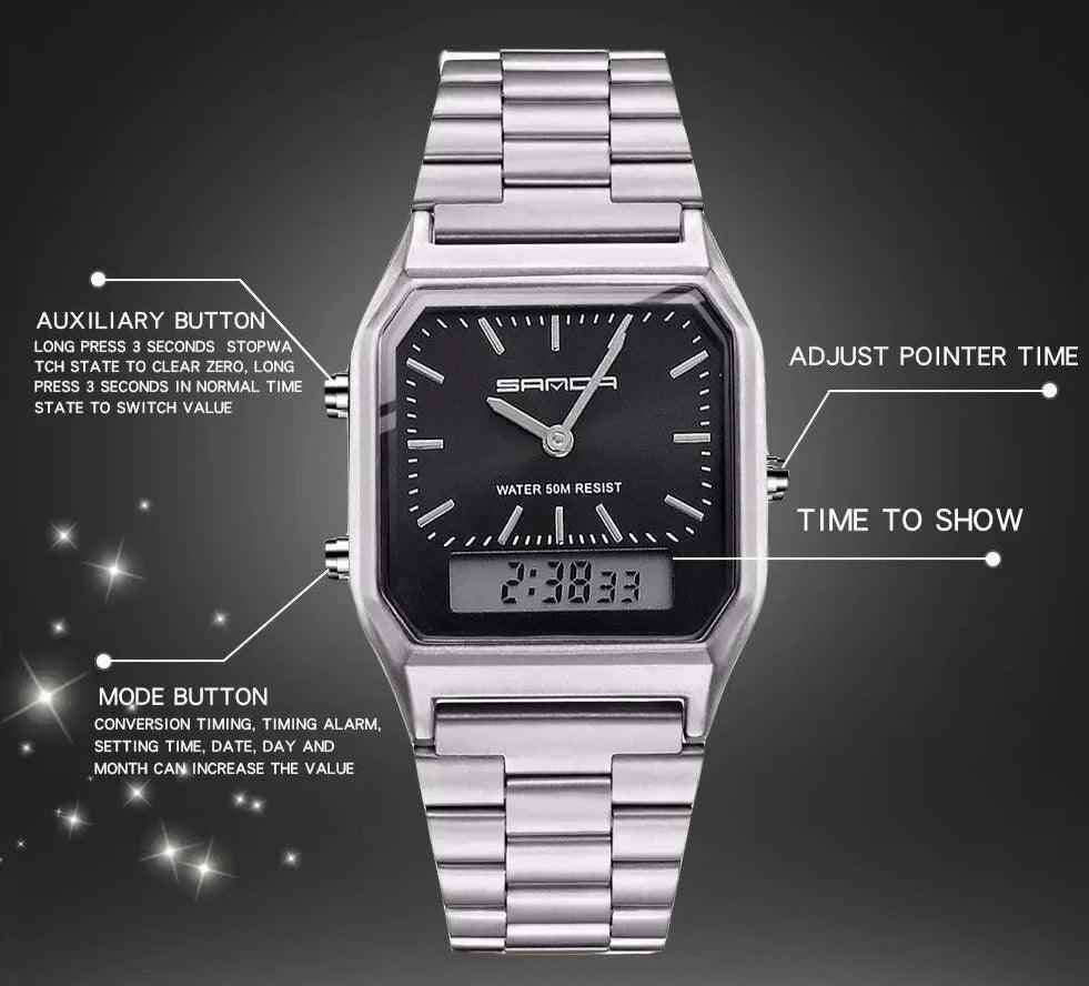 Simple Luxury Digital Waterproof Sports Quartz Watch for Men, Women, and Unisex - SCW747 - Touchy Style
