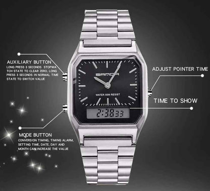 Simple Luxury Digital Waterproof Sports Quartz Watch for Men, Women, and Unisex - SCW747 - Touchy Style