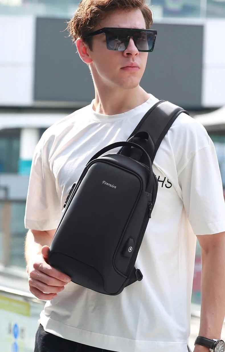 Small Black Cool Backpack CBFMTY38 For Men Shoulder Bag Crossbody Bag - Touchy Style