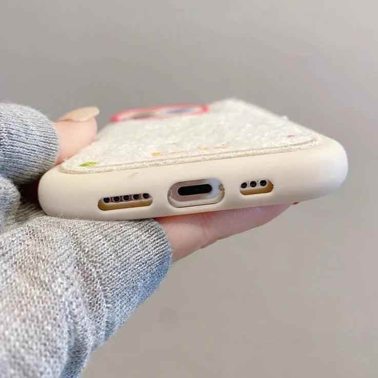 Smile Embroidery Warm Cute Phone Case For iPhone 15/14/13/11/12/Pro Max/15 Plus - Touchy Style .