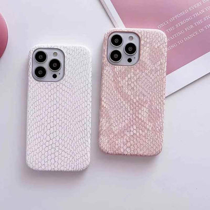 Snake Texture Leather Cute Phone Case for iPhone 7, 8 Plus, X, XS Max, XR, 11, 12, 13, 14, 15 Pro Max - Touchy Style