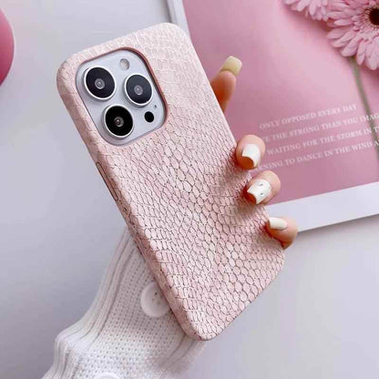 Snake Texture Leather Cute Phone Case for iPhone 7, 8 Plus, X, XS Max, XR, 11, 12, 13, 14, 15 Pro Max - Touchy Style