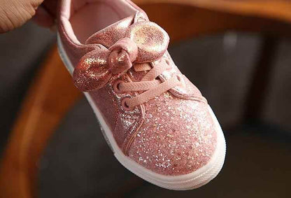 Soft Glitter Toddler Girls Sneakers with Crystal - TH346 Baby Kids Casual Shoes - Touchy Style .