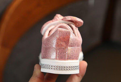 Soft Glitter Toddler Girls Sneakers with Crystal - TH346 Baby Kids Casual Shoes - Touchy Style .