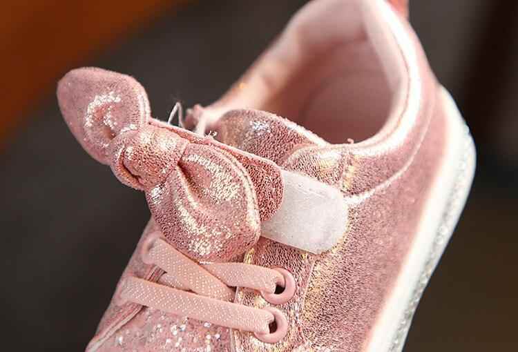 Soft Glitter Toddler Girls Sneakers with Crystal - TH346 Baby Kids Casual Shoes - Touchy Style .