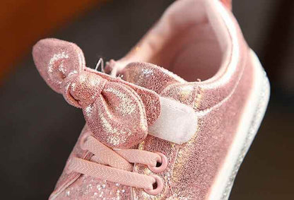 Soft Glitter Toddler Girls Sneakers with Crystal - TH346 Baby Kids Casual Shoes - Touchy Style .