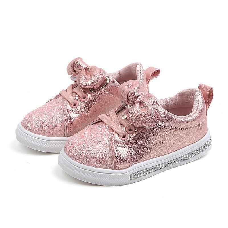 Soft Glitter Toddler Girls Sneakers with Crystal - TH346 Baby Kids Casual Shoes - Touchy Style