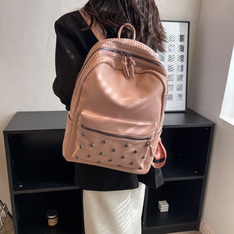 Soft Leather School Bags - Teenager Cool Backpack WV100 - Touchy Style .