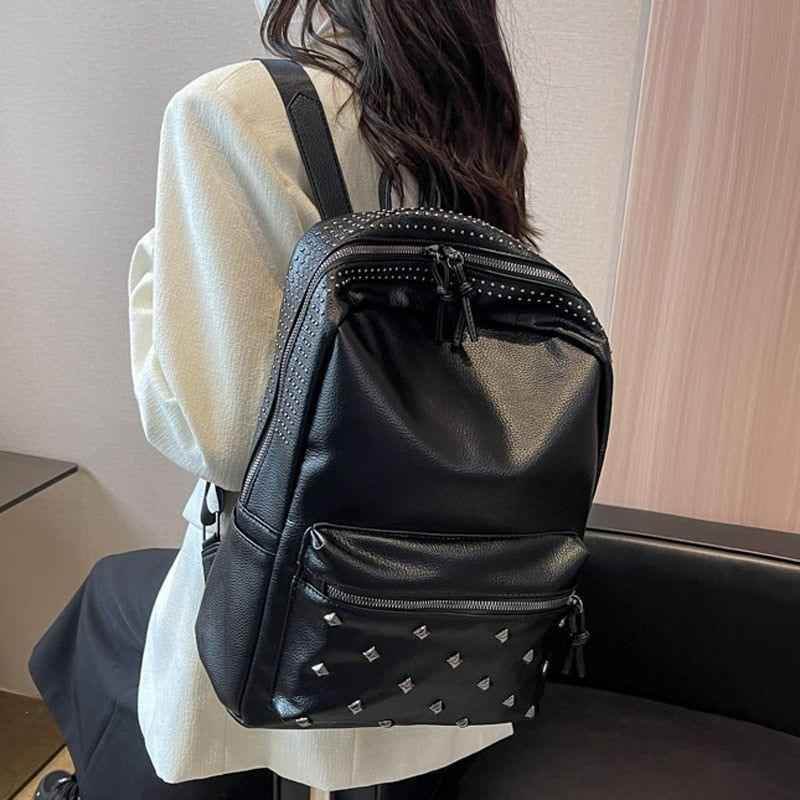 Soft Leather School Bags - Teenager Cool Backpack WV100 - Touchy Style