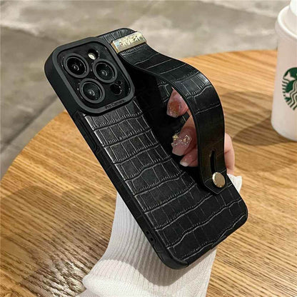 Soft Leather Wristband Cute Phone Cases For iPhone 15 14 11 13 12 Pro XS Max X XR 7 8 Plus - Touchy Style