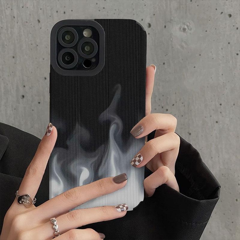 Soft White Fire Cute Phone Case for iPhone 14, 13, 12 Pro Max, Mini, 6, 7, 8 Plus, X, XS Max, XR - Touchy Style .