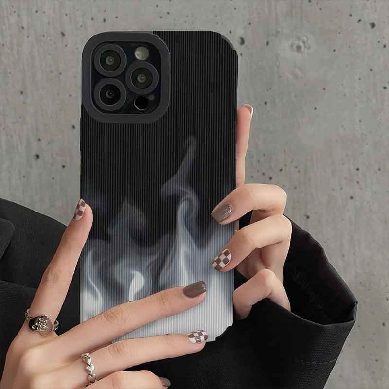 Soft White Fire Cute Phone Case for iPhone 14, 13, 12 Pro Max, Mini, 6, 7, 8 Plus, X, XS Max, XR - Touchy Style .