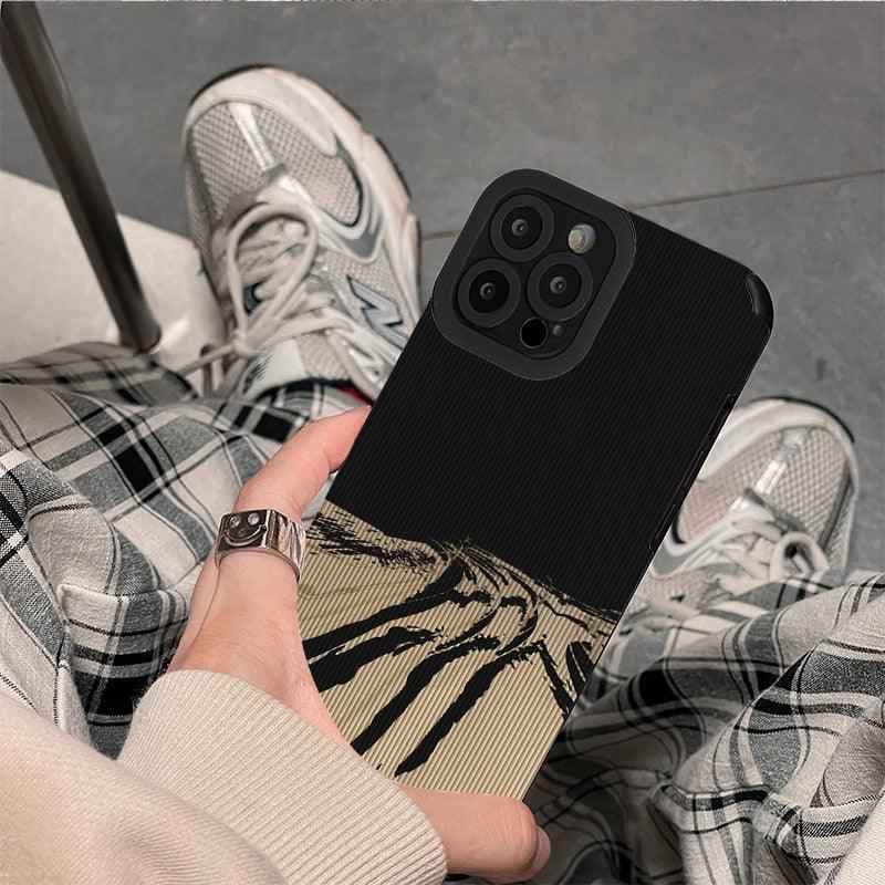 Sophisticated Abstract Illustration: Soft Leather Cute Phone Cases for iPhone 14, 11, 12, 13 Pro, XS Max, Mini, 6, 7, 8 Plus, X, and XR - Touchy Style