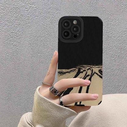 Sophisticated Abstract Illustration: Soft Leather Cute Phone Cases for iPhone 14, 11, 12, 13 Pro, XS Max, Mini, 6, 7, 8 Plus, X, and XR - Touchy Style