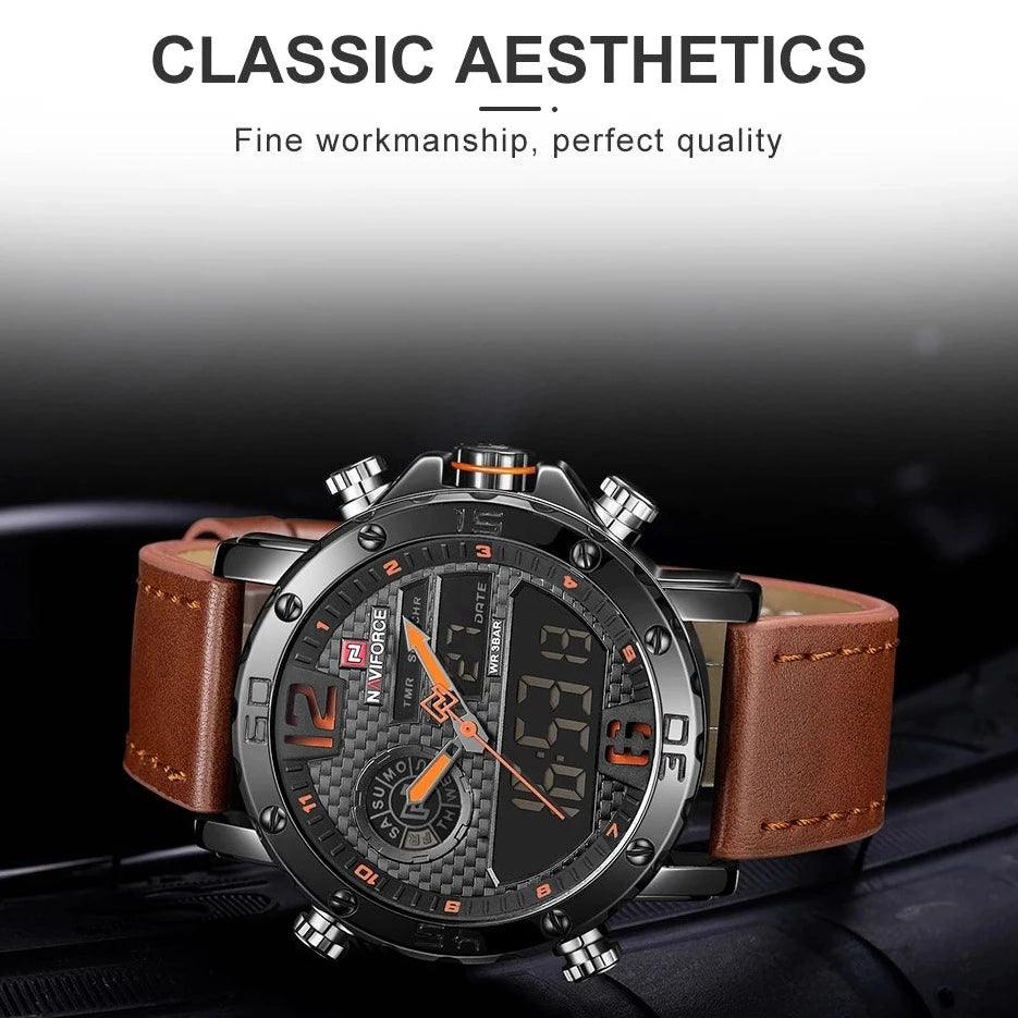 Sports Leather Waterproof Quartz - Simple Watch RX426 - Touchy Style .