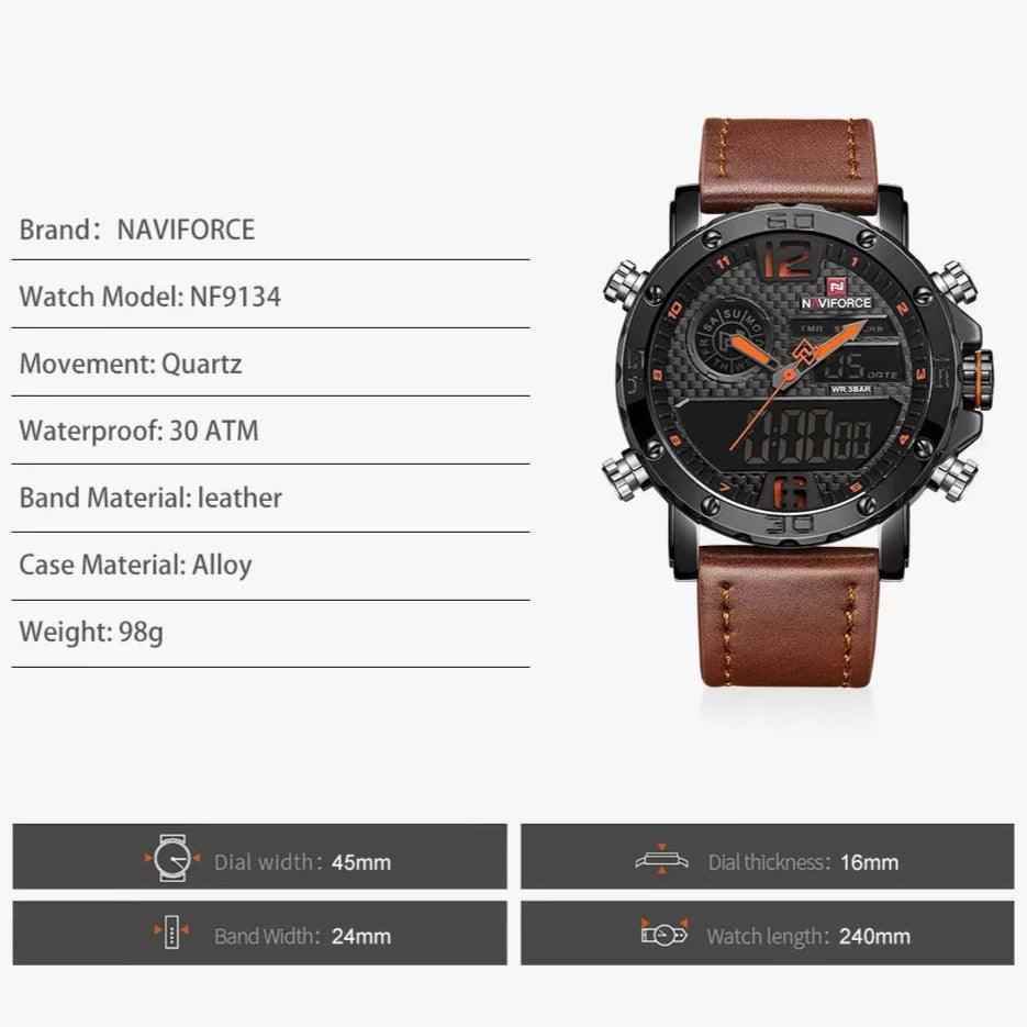 Sports Leather Waterproof Quartz - Simple Watch RX426 - Touchy Style .