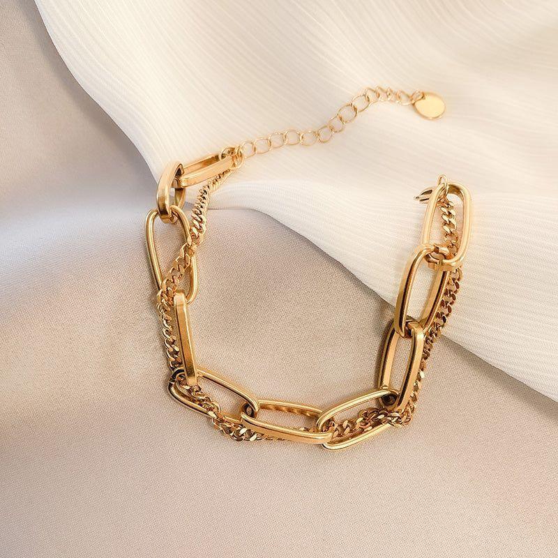 Stainless Steel Bracelets Charm Jewelry XYS1113 Cool Golden Chain - Touchy Style .