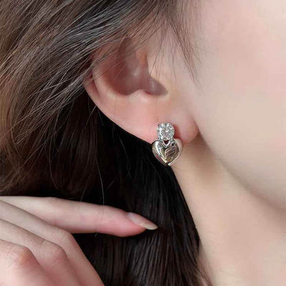 Stud Earrings Charm Jewelry - Asymmetric Heart Fashion - A6610 - Touchy Style