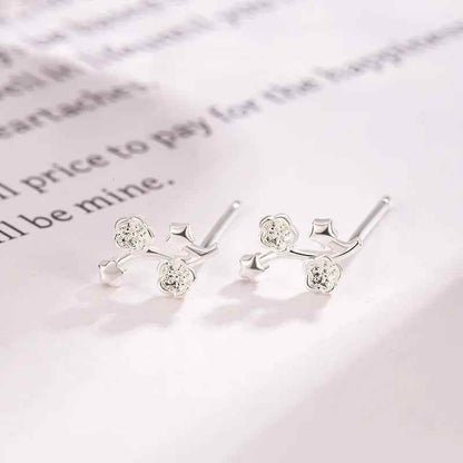 Stud Earrings Charm Jewelry - Classic Flower Branch Star Elegant - TSJ79 - Touchy Style