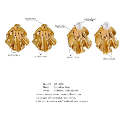 Stud Earrings Charm Jewelry - Geometric Popular Stainless Steel - TSJ47 - Touchy Style