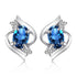 Stud Earrings Charm Jewelry - Natural Blue Topaz in 925 Sterling Silver - TSJ66 - Touchy Style