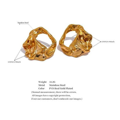 Stud Earrings Charm Jewelry - Stainless Steel - Geometric - YH1477A - Touchy Style