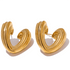 Stud Earrings Charm Jewelry - Stainless Steel Heart Pattern - TSJ59 - Touchy Style