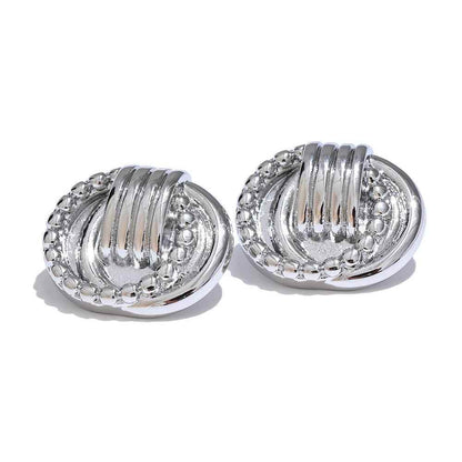 Stud Earrings Charm Jewelry - Stainless Steel - Round Geometric - TSJ41 - Touchy Style