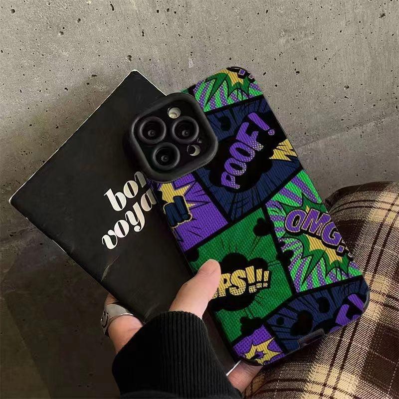 Stylish Dark Graffiti Letter Phone Case for iPhone 14, 13, 12, 11 Pro, XS Max, XR, X, 8 Plus, 7, 6, and Mini – Cute Cover Option - Touchy Style .
