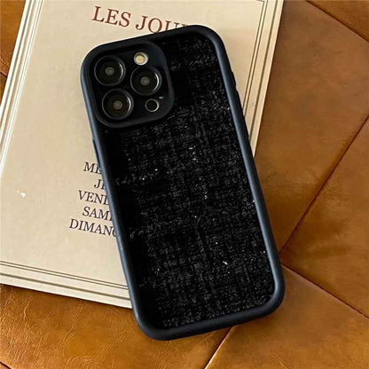 Stylish Lattice Fabric Cute Phone Cases for iPhone 14, 13, 12, 11 Pro Max and 14 Plus - Touchy Style .