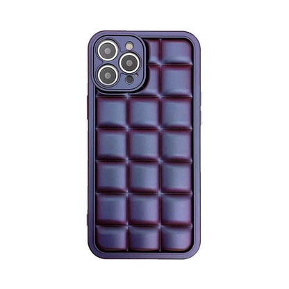 Stylish Purple 3D Square Cube Plating Cute Phone Cases for iPhone 14, 13, 12, 11 Pro Max, XS, X, XR and 14 Plus - Touchy Style