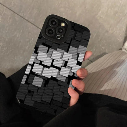 Stylish Square Leather Cute Phone Case for iPhone 7/8 Plus, X, XS Max, XR, 11, 12, 13, 14 Pro Max - Touchy Style .
