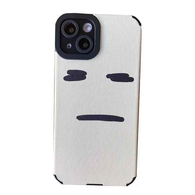 Stylish White Cute Phone Case for iPhone 14, 13, 12, 11 Pro Max, Mini, 6, 7, 8 Plus, X, XS, XR: Simple Expression - Touchy Style