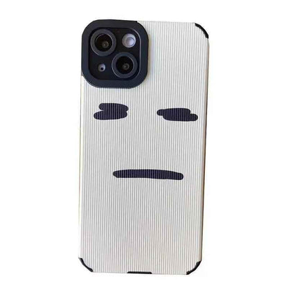 Stylish White Cute Phone Case for iPhone 14, 13, 12, 11 Pro Max, Mini, 6, 7, 8 Plus, X, XS, XR: Simple Expression - Touchy Style