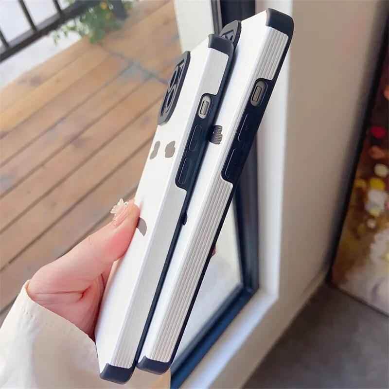 Stylish White Cute Phone Case for iPhone 14, 13, 12, 11 Pro Max, Mini, 6, 7, 8 Plus, X, XS, XR: Simple Expression - Touchy Style
